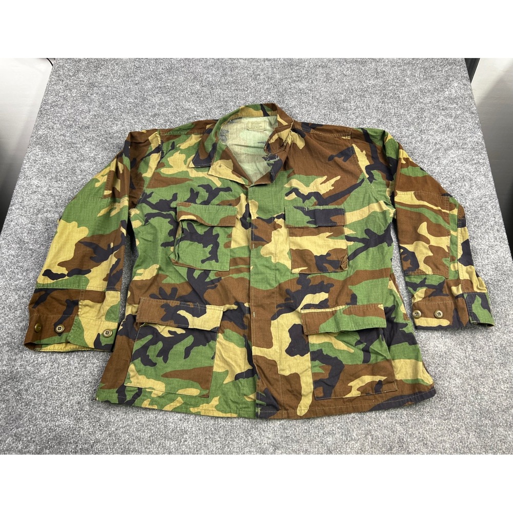 US Military Woodland Camo BDU Field Jacket XL Regular 8415-01-390-8555 Tactical